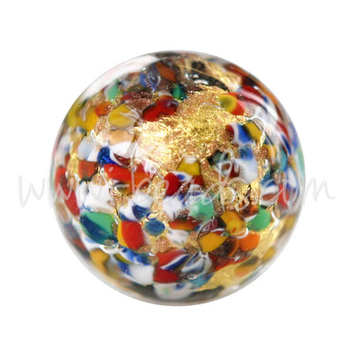 Achat Perle de Murano ronde multicolore 12mm (1)