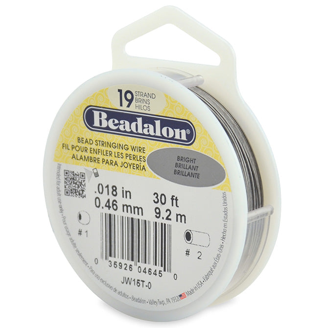 Beadalon fil câble 19 brins brillant 0.46mm, 9.2m (1)