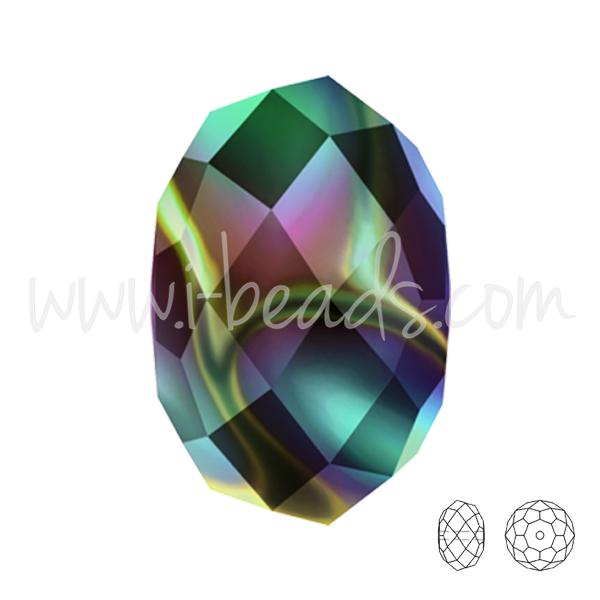 Perles briolette Swarovski 5040 crystal rainbow dark 2X 8mm (6)