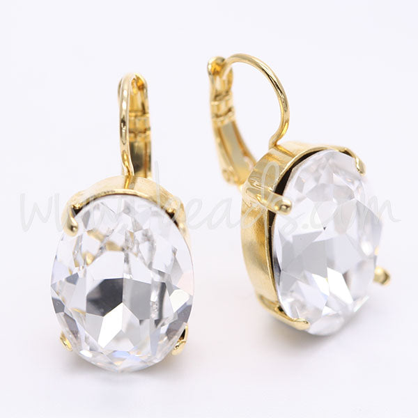 Serti boucle d'oreilles pour Swarovski 4120 18x13mm doré (2)