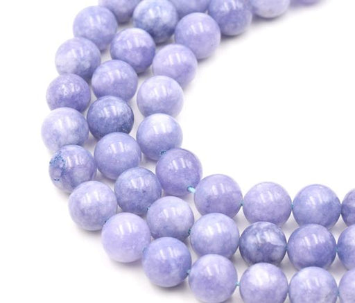 Achat Quartz naturel teint imitation aigue-marine - perles rondes, 10 mm (1 fil)