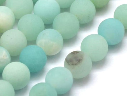 Perles rondes Amazonite naturelle mate 6mm sur fil 37 cm 55 perles (1 fil)