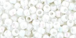 Achat cc401 - perles de rocaille Toho 8/0 opaque rainbow white (10g)
