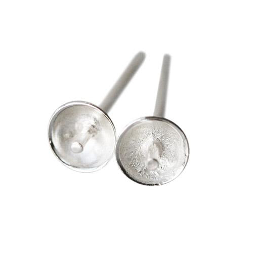Boucles d'oreilles Clou pour perles monter 6mm argent 925 (2)