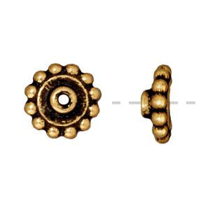 Achat Perle rondelle precision métal doré or fin vieilli 8mm (2)
