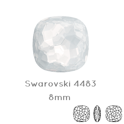 4483 Swarovski Fantasy Cushion Fancy Stone White Opal - 8mm (1)