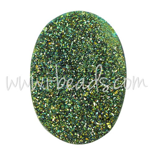 cabochon ovale quartz druzy titanium green 16x12mm (1)