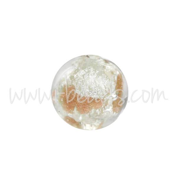 Perle de Murano ronde or et argent 6mm (1)