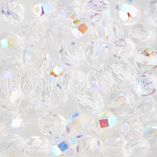 Achat Perles facettes de bohème crystal ab 6mm (50)