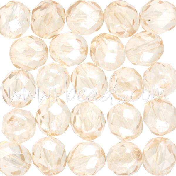 Perles facettes de bohème luster transparent champagne 8mm (25)