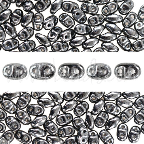 Perles MiniDuo 2.5x4mm hematite (10g)