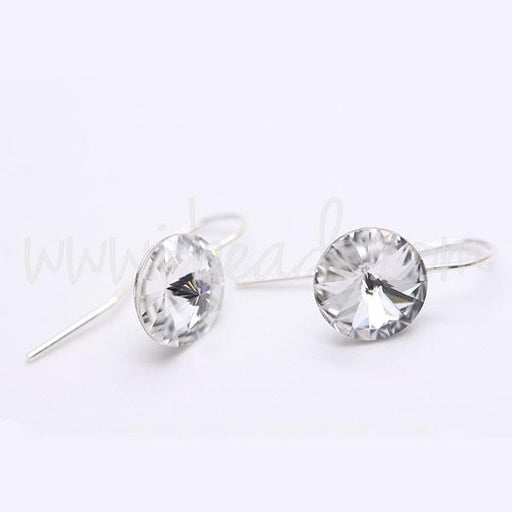 Serti boucle d'oreilles coniques pour Swarovski 1122 rivoli SS47 argent 925 (2)