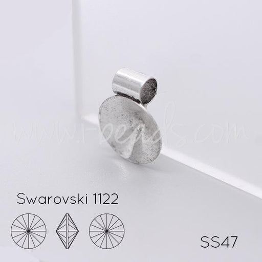 Achat Serti pendentif pour Swarovski 1122 rivoli SS47 argenté vieilli (1)