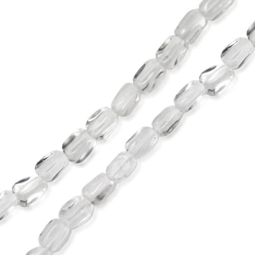 Perles pépites cristal de quartz 4x6mm sur fil (1)