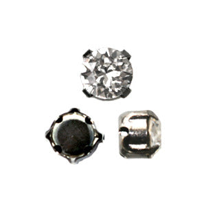 Achat Swarovski chatons montées gun metal brushed SS18 - 4mm crystal (20)