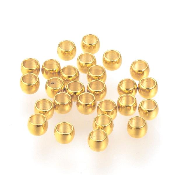 Perles à écraser Acier Inoxydable doré OR 2mm trou : 1mm (10)