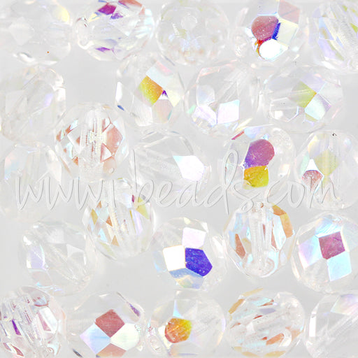 Achat Perles facettes de bohème crystal ab 8mm (25)