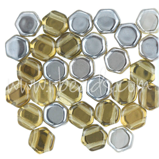 Achat Perles Honeycomb 6mm topaz capri (30)