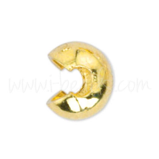 20 caches perles a écraser métal doré 4mm (1)