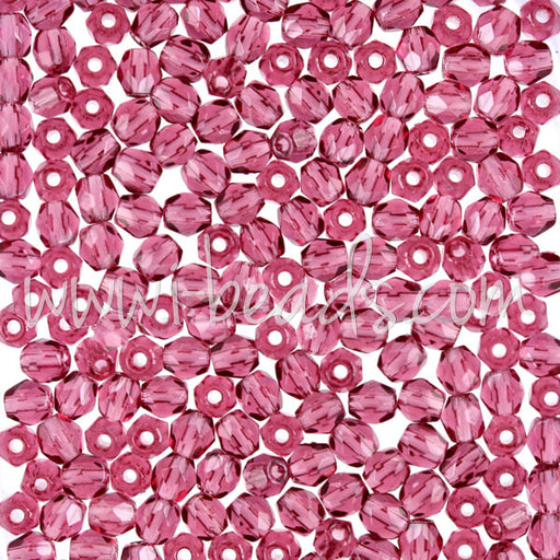 Achat Perles facettes de boheme fuchsia 3mm (50)