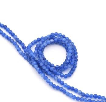 Jade naturel Perles Rondes Bleue SAPHIR 2mm sur fil 165 perles trou:0.6mm(1 fil)
