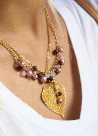 Achat Pendentif véritable feuille de rose galvanisée or 24K 50mm (1)