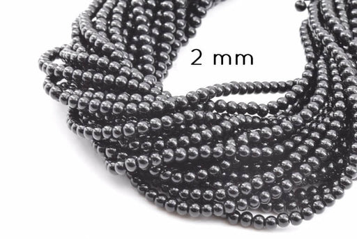 Achat Perles rondes Hématite reconstituée magnétique 2mm sur fil 40 cm 165 perles (1 fil)