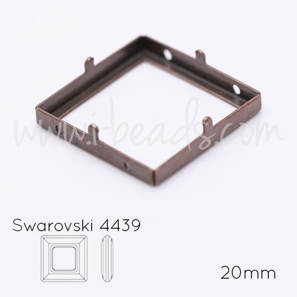 Serti à coudre pour Swarovski 4439 cosmic square 20mm cuivre (1)