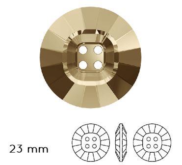 Swarovski 3018 Rivoli CB Bouton Crystal Golden Shadow Unfoiled 23mm -(1)