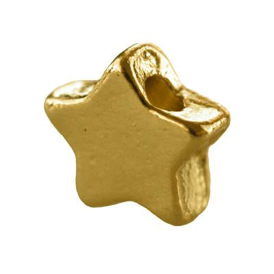 Perle étoile métal doré or fin qualité - 6mm (5)