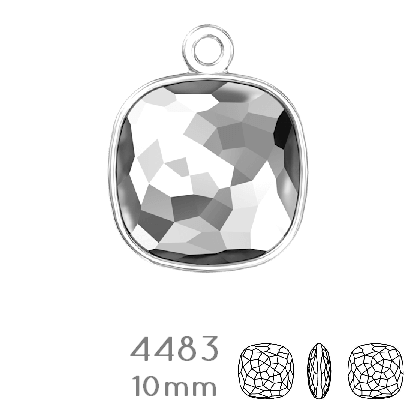 Achat 4483/J Swarovski Fantasy Cushion Fancy Stone pendentif plaqué Rhodium - 10mm (1)