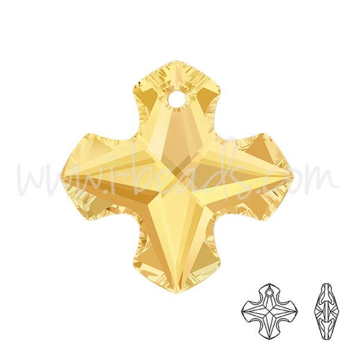 Achat Pendentif croix grecque Swarovski 6867 crystal metallic sunshine jaune 14mm (1)