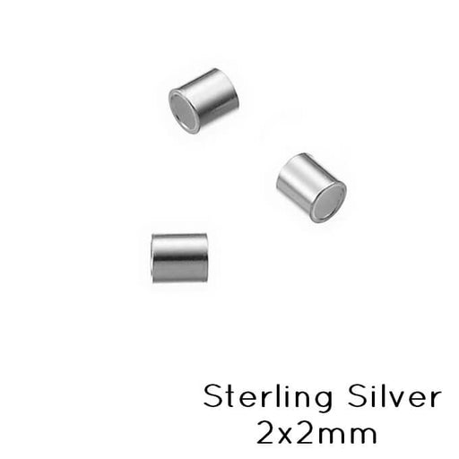 perles à écraser argent 925 2x2mm Diam inte:1.4mm (10)