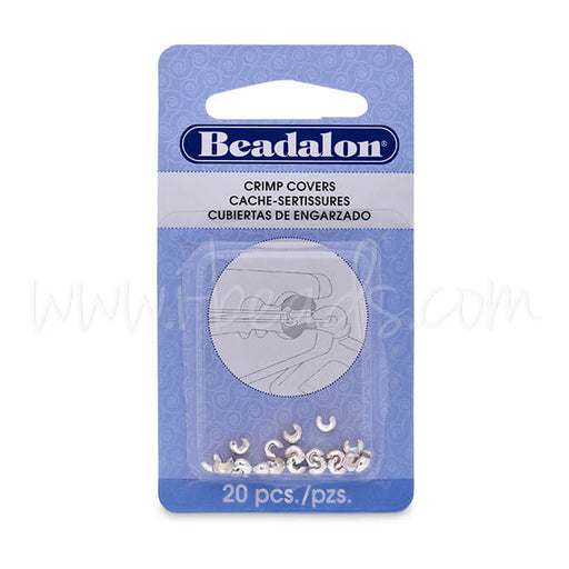 Achat 20 Caches perles a écraser métal plaqué argent 3mm (1)