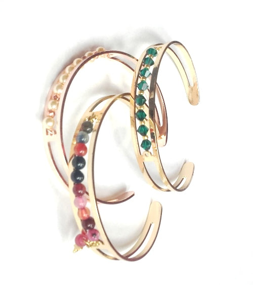 Bracelet bangle laiton or rose pour perles de 4mm 9x60mm (1)
