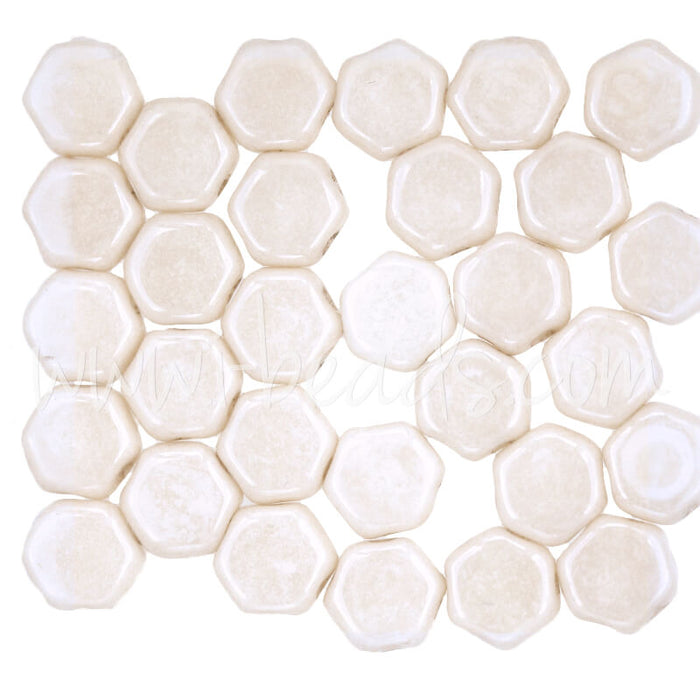 Perles Honeycomb 6mm chalk beige (30)