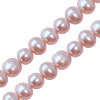 Achat Perles d&#39;eau douce rondes rose poudré 6mm sur fil (1)