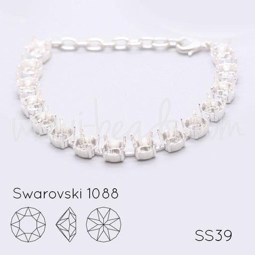 Bracelet sertir pour 15 Swarovski 1088 SS39 argenté (1)