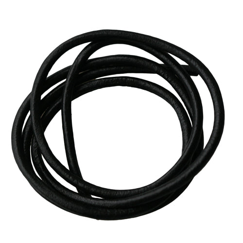 Cordon cuir noir 4mm (1m)
