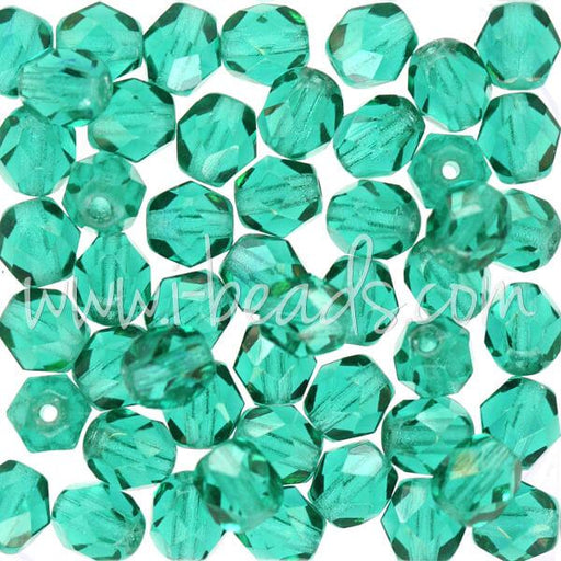 Perles facettes de bohème emerald 6mm (50)
