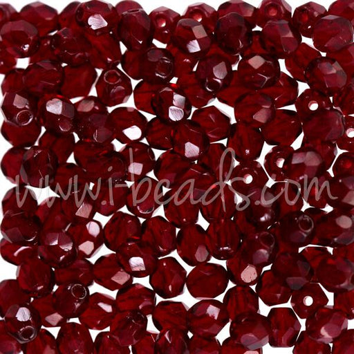 Perles facettes de boheme garnet 4mm (100)