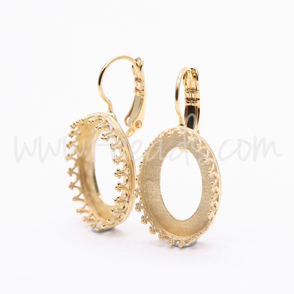 Serti boucle d'oreilles Vintage pour Swarovski 4120 18x13mm doré (2)