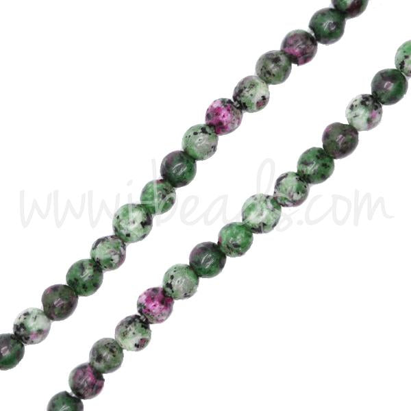 Perles rondes rubis zoisite chinoise 4mm (1)