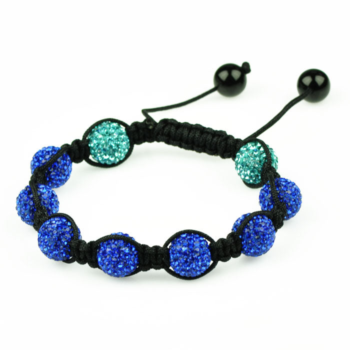 Perle style shamballa ronde deluxe sapphire 10mm (1)