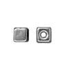 Perle cube métal plaqué argent 4.5mm (4)