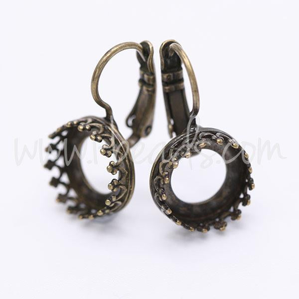 Serti boucle d'oreilles Vintage pour Swarovski 1122 10mm-SS47 laiton (2)