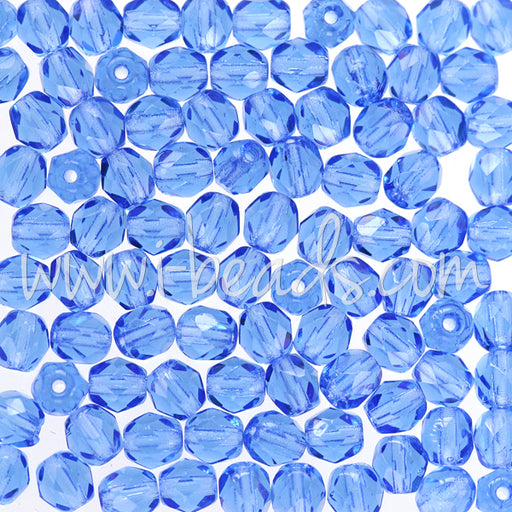 Achat Perles facettes de bohème sapphire 4mm (100)