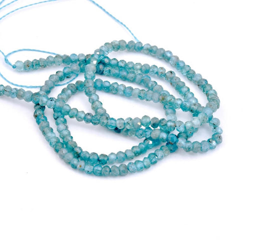 Achat APATITE pierre gemmes, perles rondes à facettes 2mm - trou:0.6mm - 40cm (1 fil)