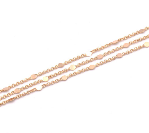 Chaine doré or fin qualité qualité - avec petits disques aplatis 2mm (50cm)