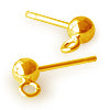 Boucles d'oreilles Clou boule 4mm et anneau doré à l'or fin qualité (4)